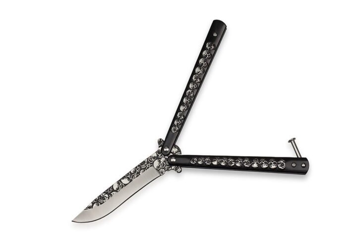 Balisong peilis Full Skull BLACK - Image 5
