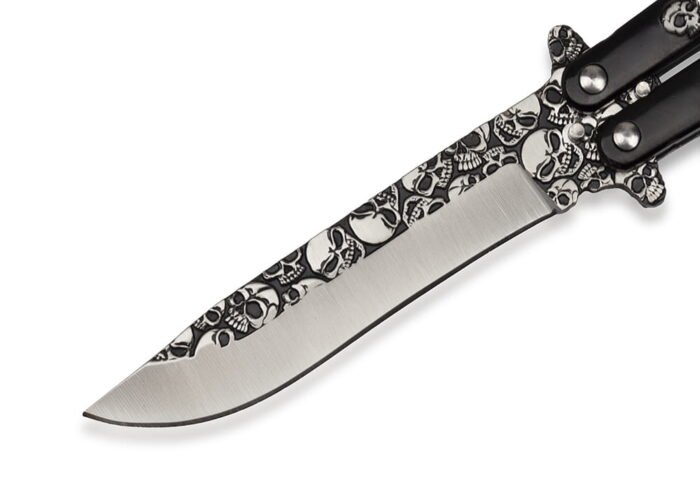 Balisong peilis Full Skull BLACK - Image 3