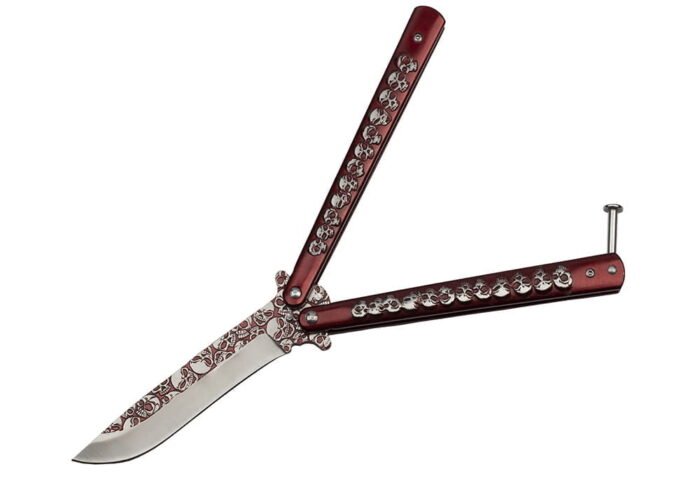 Balisong peilis full skull RED - Image 2