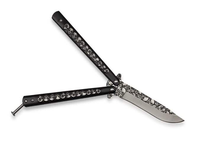Balisong peilis Full Skull BLACK - Image 4