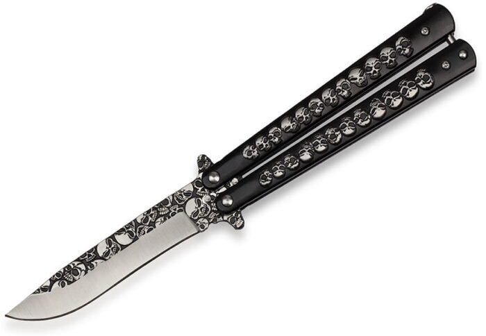 Balisong peilis Full Skull BLACK - Image 8