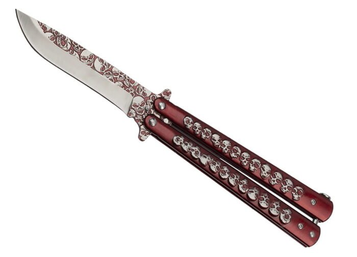 Balisong peilis full skull RED - Image 6