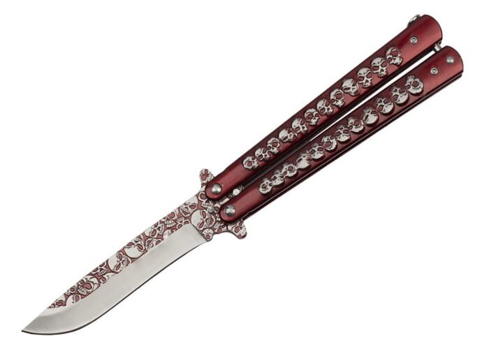 Balisong peilis full skull RED - Image 8