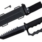 Hastaa taktinis fiksuota geležte peilis su pirštų apsauga ir titnagų