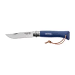 Peilis Opinel Colorama 08 inox skrobalas mėlynas su dirželiu dėkle