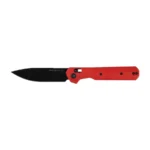 Sulankstomas peilis KNIVESPL The First Sandvik 14C28N, raudonas G10, juoda PVD danga