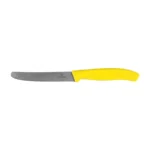 Virtuvinis peilis Victorinox Swiss Classic 6.7838.C1 dantytais ašmenimis, su užapvalintu galiuku, geltonas