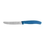 Virtuvinis peilis Victorinox Swiss Classic 6.7832.C1 dantytais ašmenimis ir užapvalintu galu, mėlynas