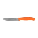 Virtuvinis peilis Victorinox Swiss Classic 6.7839.C1 dantytas, suapvalintu galiuku, oranžinis