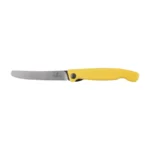 Sulankstomas peilis Victorinox Swiss Classic Pikutek 6.7838.FC1 su dantytu geležtės kraštu, geltonas