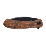 Sulankstomas peilis Trollsky Knives Mandu EVO MTE012 Liner Lock Black Stonewashed 14C28N Orange Turtle G10 - Image 4