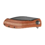 Sulankstomas peilis Trollsky Knives Mandu EVO MTE006 Liner Lock Grey Stonewashed 14C28N Brown Micarta - Image 4