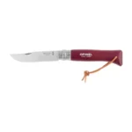 Sulankstomas peilis Opinel Colorama 08 inox, bordo spalvos skroblo mediena