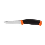 Morakniv Companion F Serrated oranžinis dantytais ašmenimis nerūdijančio plieno peilis
