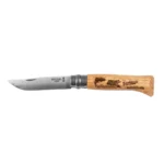Sulankstomas peilis Opinel 8 Inox Oak Animal serija - žuvis