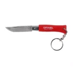 Opinel Colorama 04 suliamas peilis raktų pakabukas nerūdijančio plieno bukas raudonas