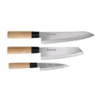 Satake Megumi virtuvės peilių rinkinys: šefo peilis, Santoku Bunka ir universalus peilis - Image 2