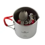 Tytaninis maisto gaminimo rinkinys Robens Fire Wisp Solo Cook Set Ultralight 650 ml - sidabrinis - Image 2