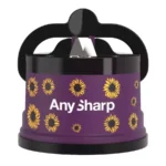 AnySharp Classic peilių galąstuvas, violetinis su saulėgrąžų raštu